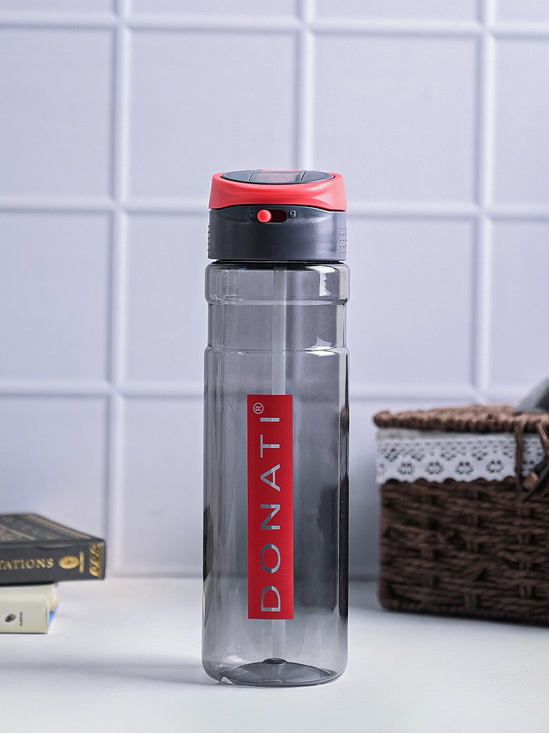MARKET99 Red Typography Plastic Spill Proof Sipper - 600ml