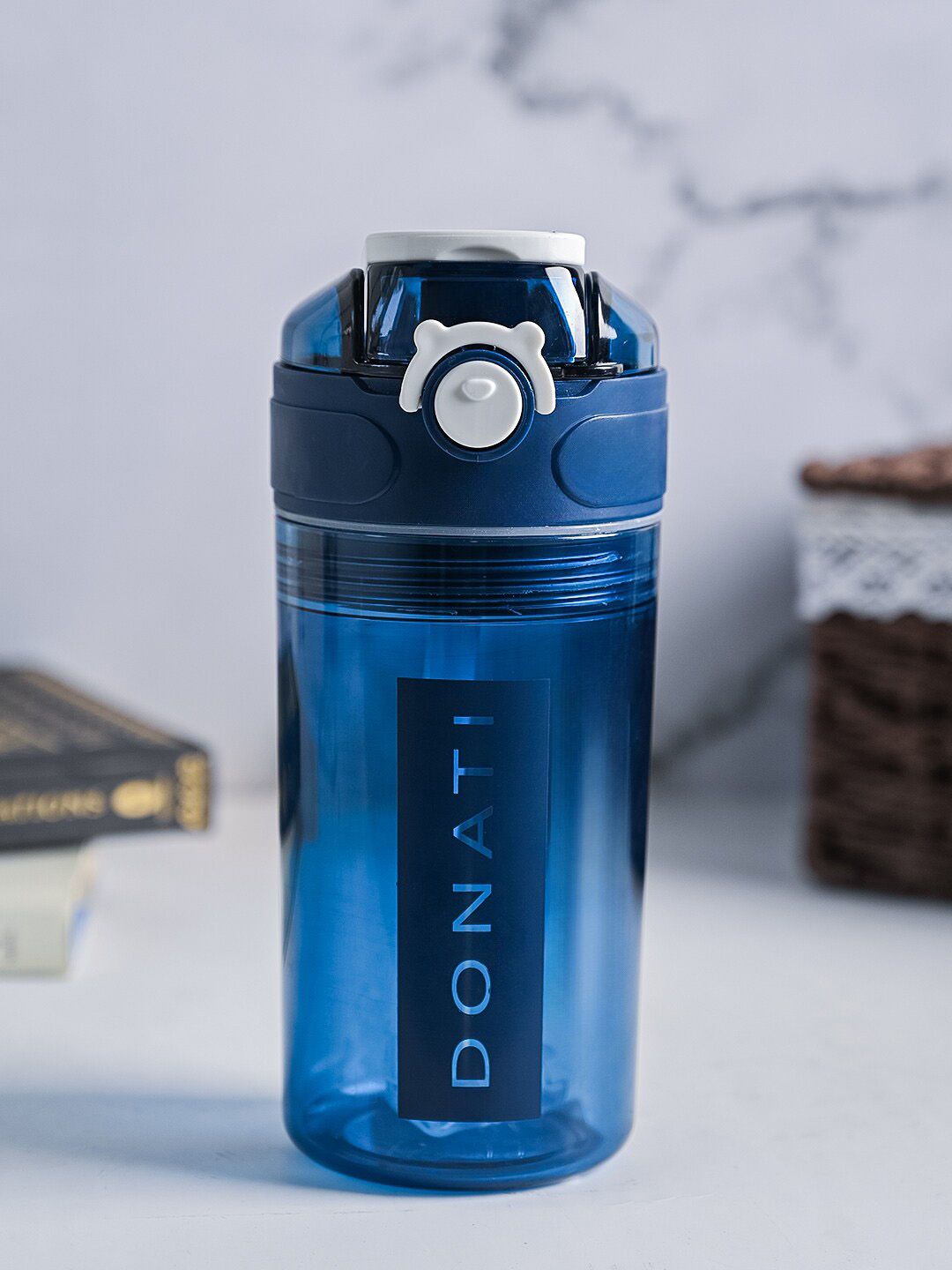 MARKET99 Donati Blue Typography Plastic Spill Proof Tumbler - 600ml