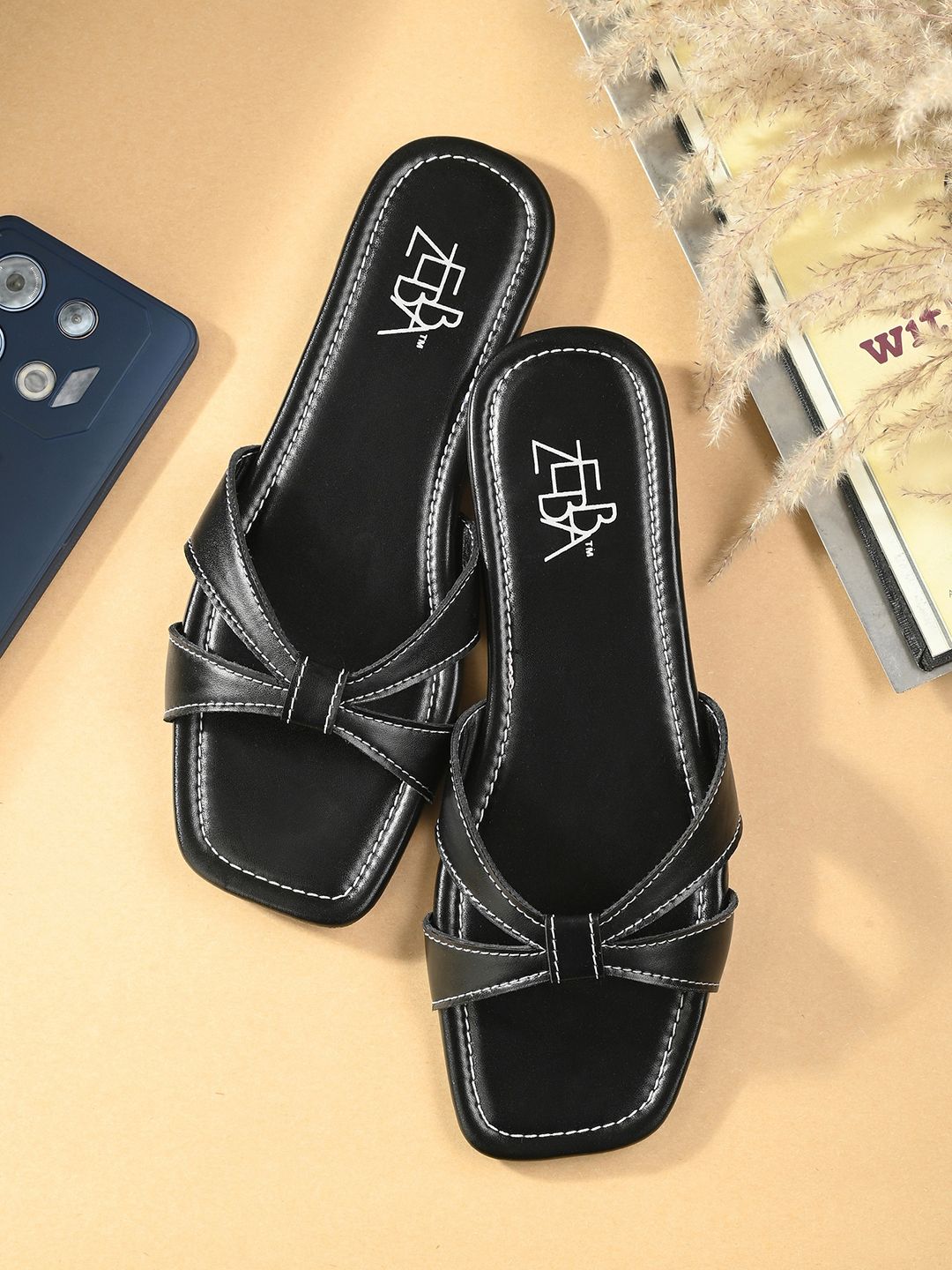 Zebba Samuel Knotted Open Toe Flats