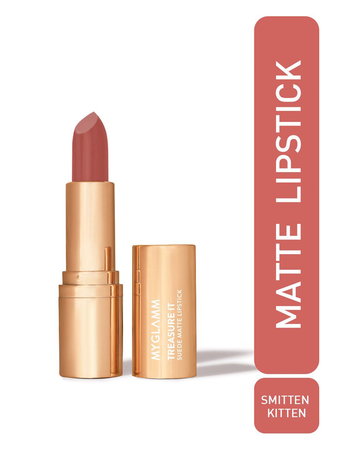 MyGlamm Treasure IT Suede Matte Bullet Lipstick - 4.2g - Smitten Kitten 02