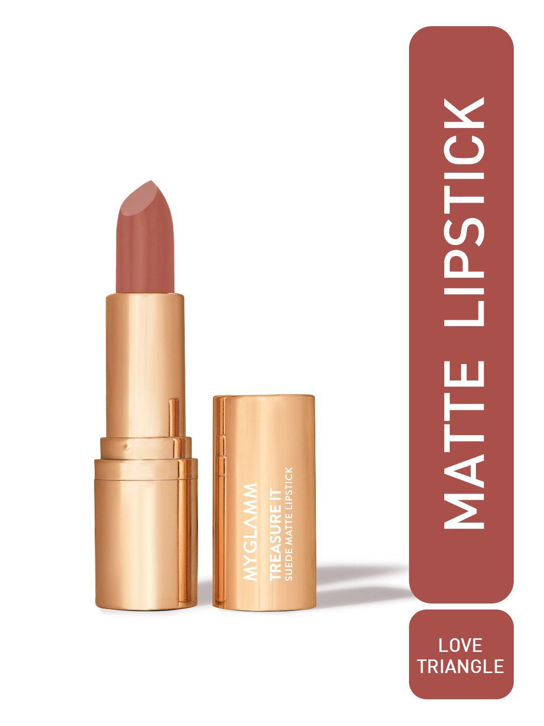 MyGlamm Treasure IT Suede Matte Bullet Lipstick - 4.2g - Love Triangle 01