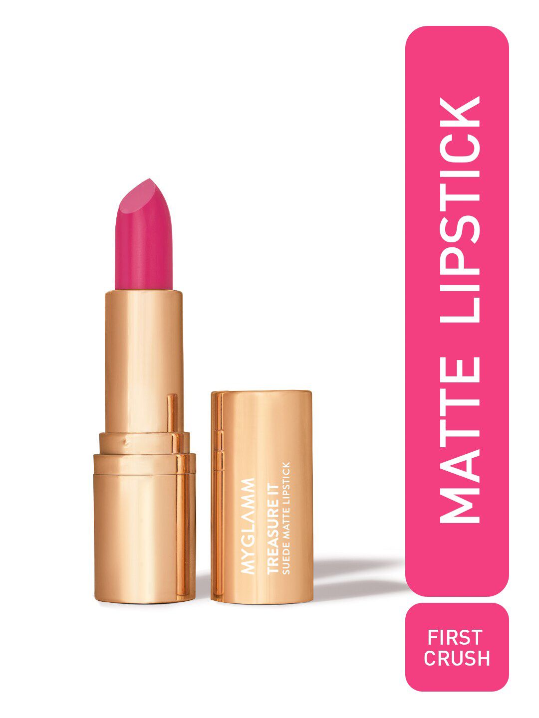 MyGlamm Treasure IT Suede Long Wear Matte Lipstick with Vitamin E - First Crush 05