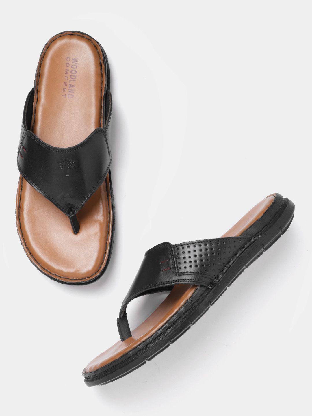 Woodland Men Textured Detail Comfort Sandals