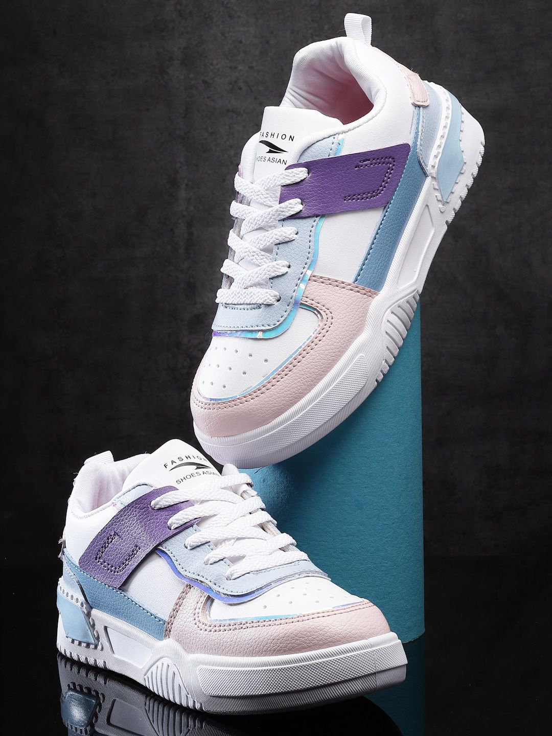 ASIAN Women PARADISE Colourblocked Memory Foam Insole Basics Sneakers