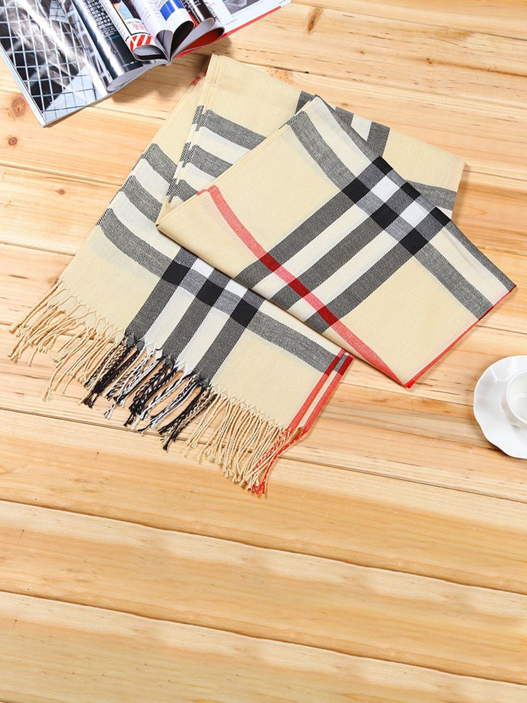 Alexvyan Checked Woolen Cashmere Winter Muffler