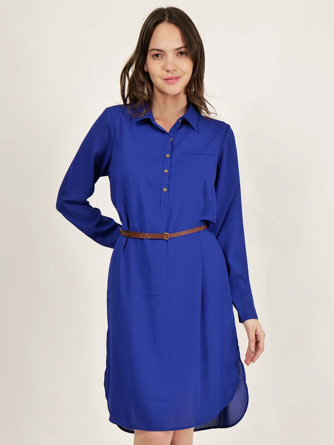 DRIRO Cuffed Sleeves Shirt Dress Price in India