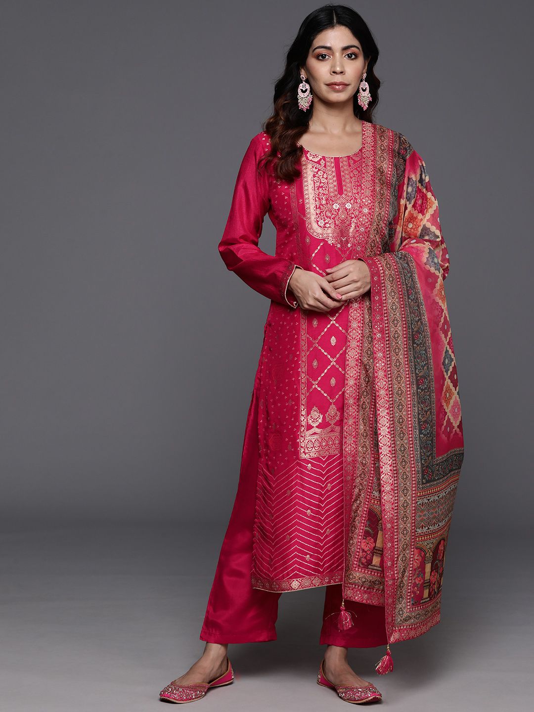 Libas Women Ethnic Motifs Regular Kurta with Trousers & Dupatta
