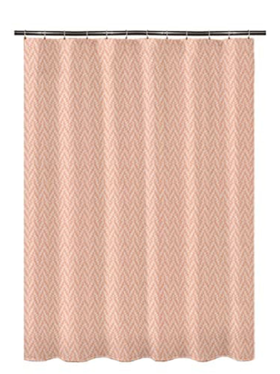 Lushomes Peach-Coloured Geometric Shower Curtain