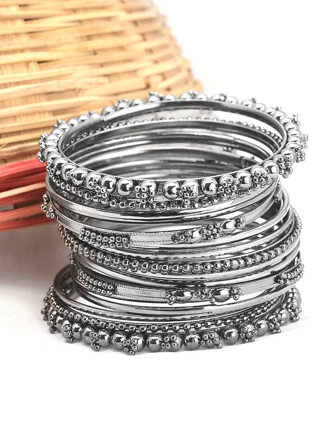 Buy Fashion Frill Set Of 20 Silver-Plated Bangles - Bangle for