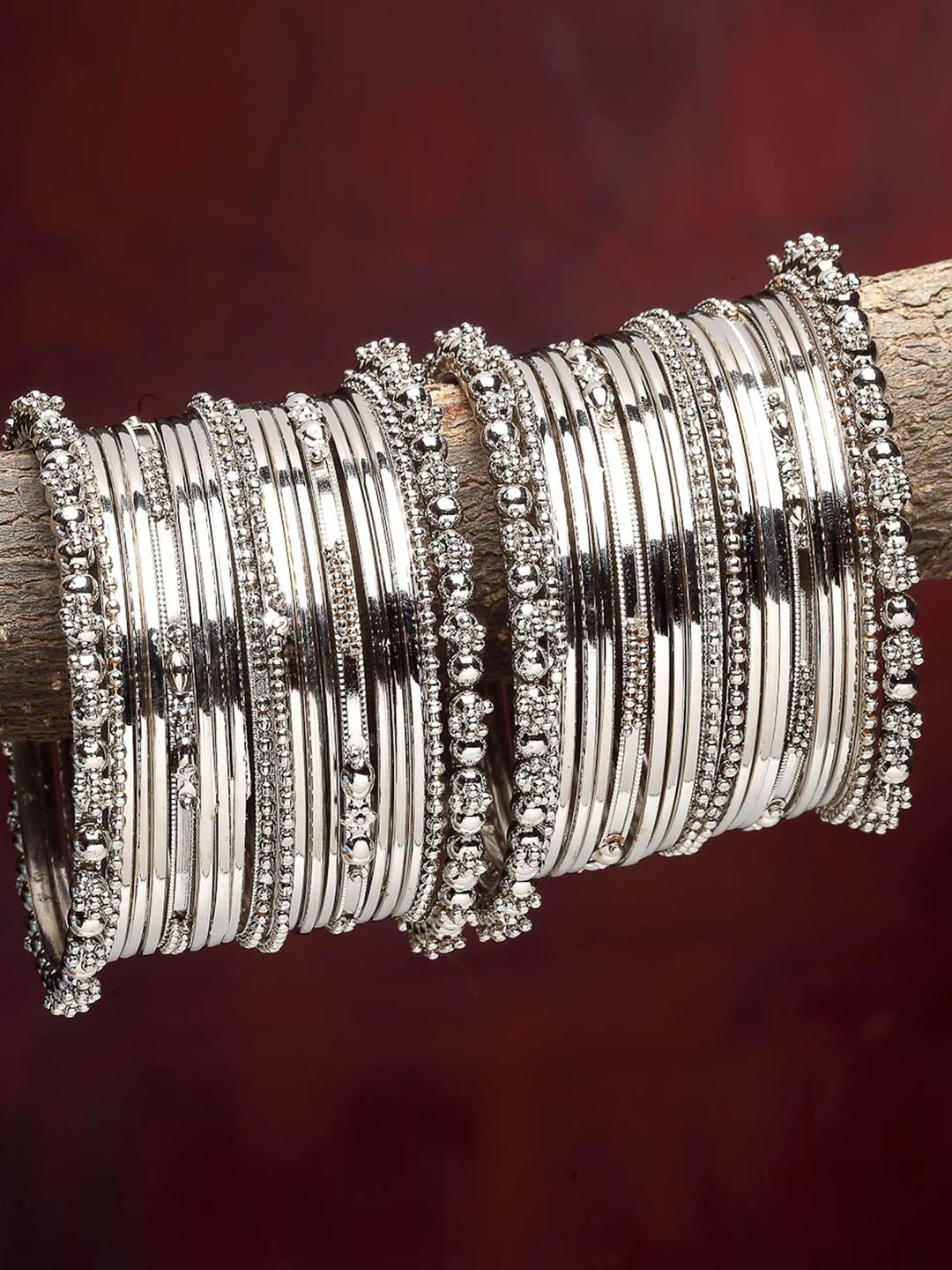 Buy Fashion Frill Set Of 20 Silver-Plated Bangles - Bangle for