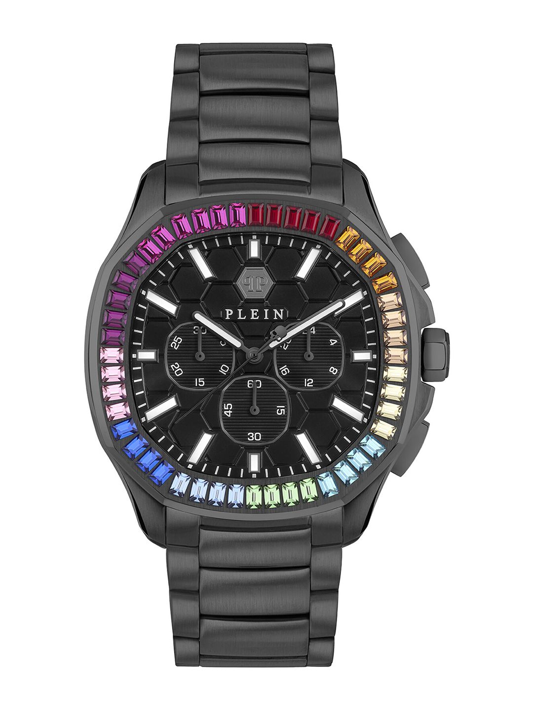 PHILIPP PLEIN PHILIPP PLEIN Men Printed Dial & Stainless Steel Straps Analogue Watch PWSAA0723