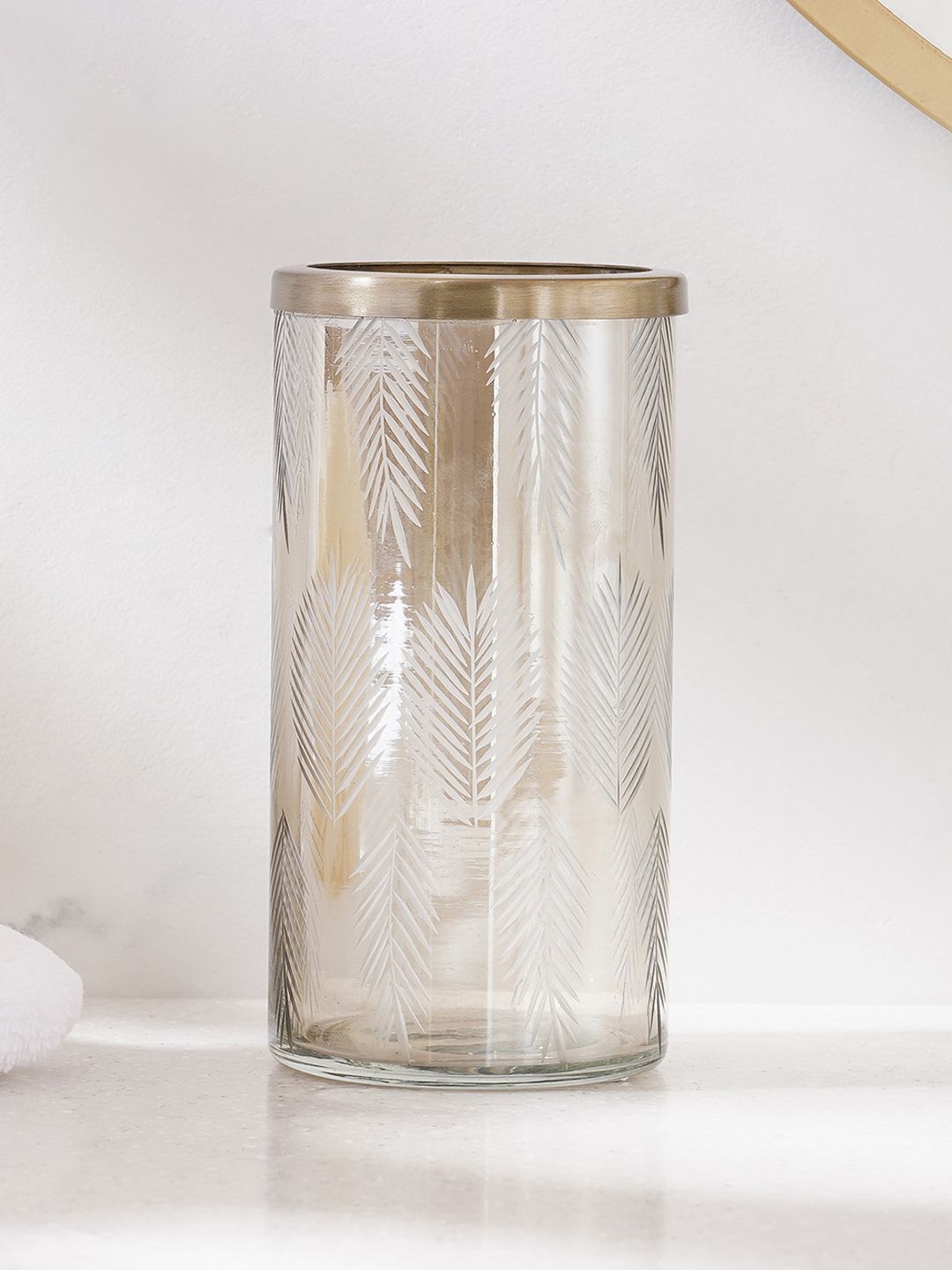 Home Centre Panama Gatun Transparent Glass Textured Tumbler