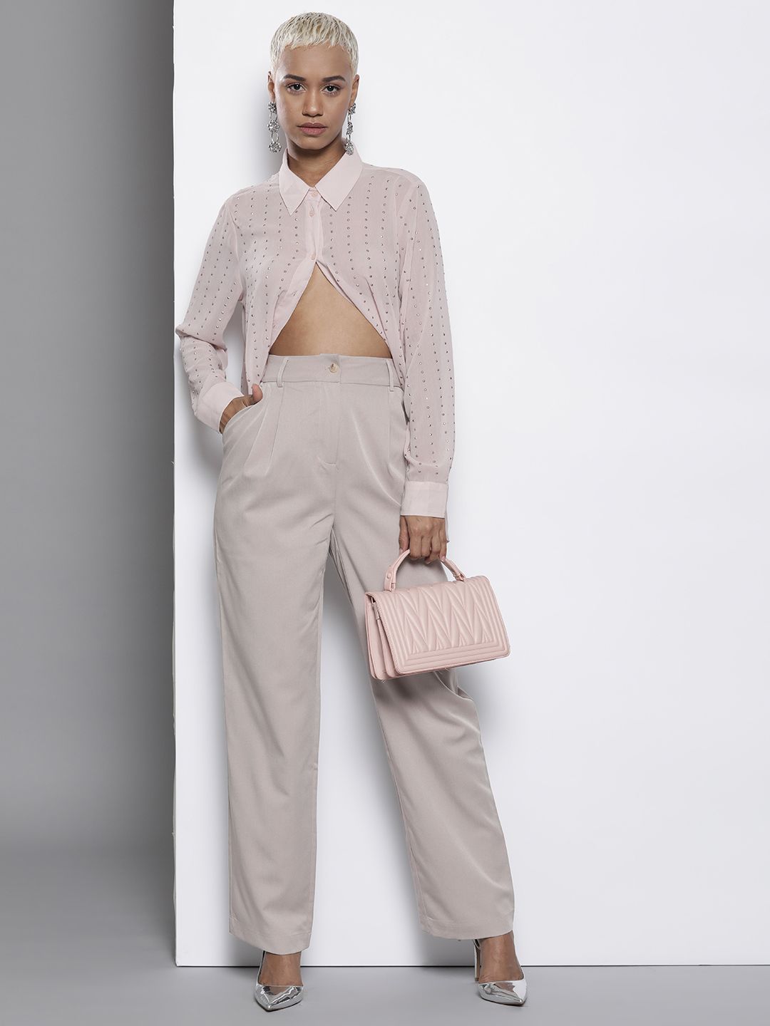 DOROTHY PERKINS Women High-Rise Pleated Wide Leg Trousers