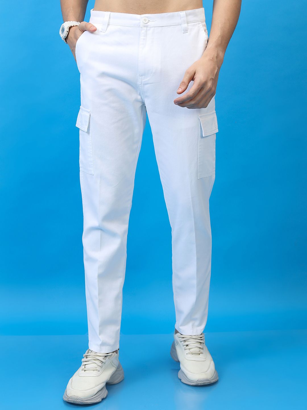 HIGHLANDER Men Tapered Fit Cotton Cargos Regular Fit  Trousers