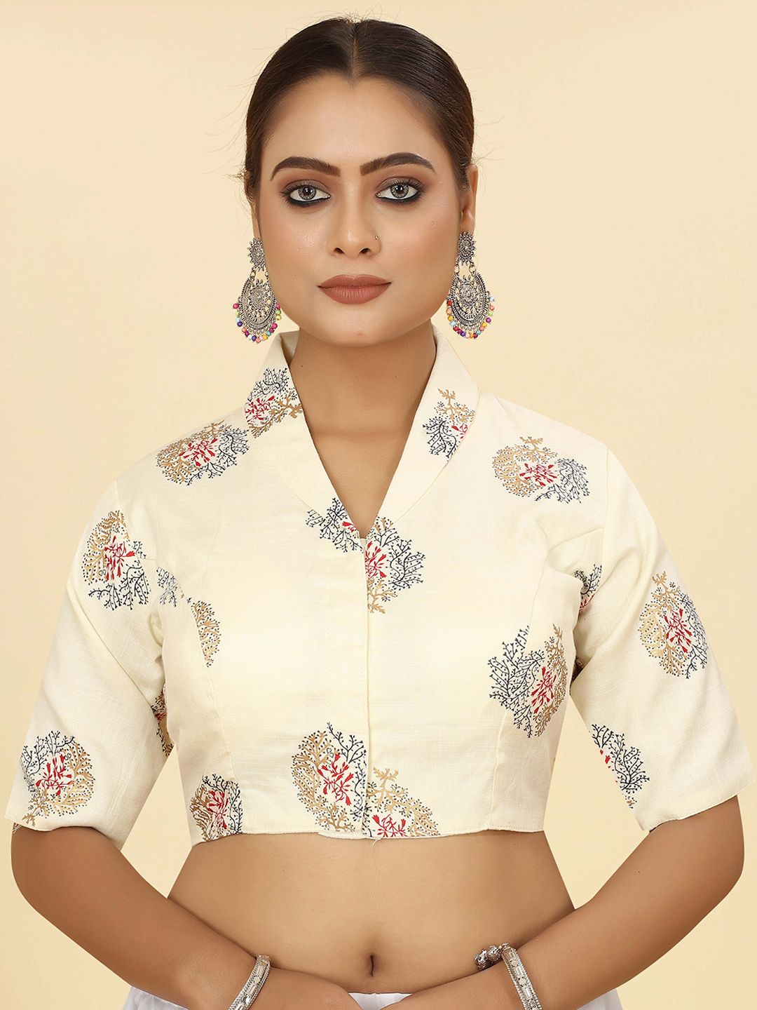SHOPGARB Foil Worked Cotton Saree Blouse Price in India