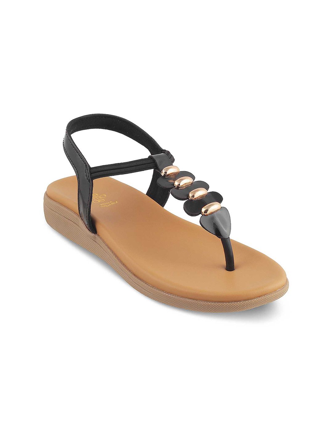 Tresmode Embellished T-Strap Flats With Backstrap Price in India