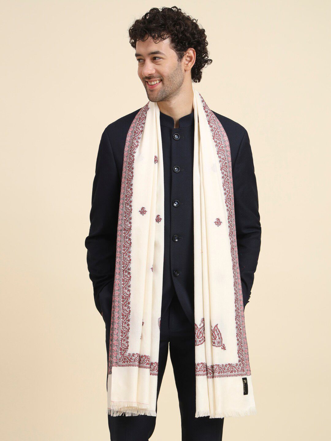 Zamour Men Woven Design Stole