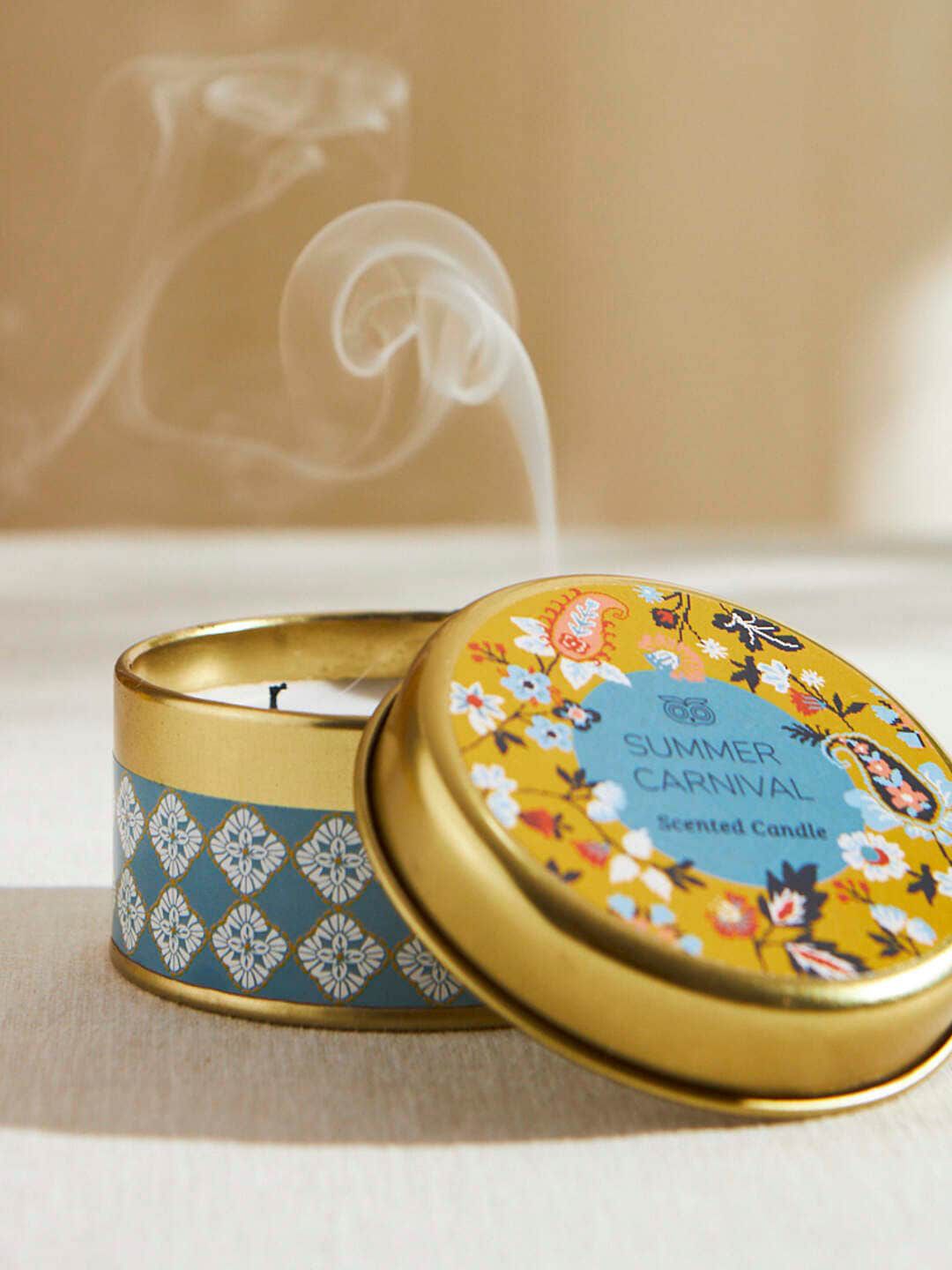 Chumbak Chumbak Summer Carnival Candle 1 Wick Pomegranate Abstract Round Regular Jar Candles