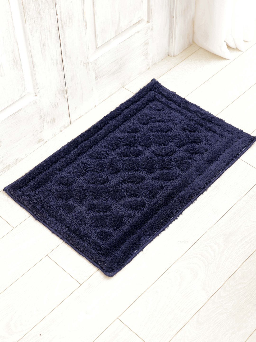 Ariana Navy Blue 1600 GSM Microfiber Anti-Skid Bath Mat
