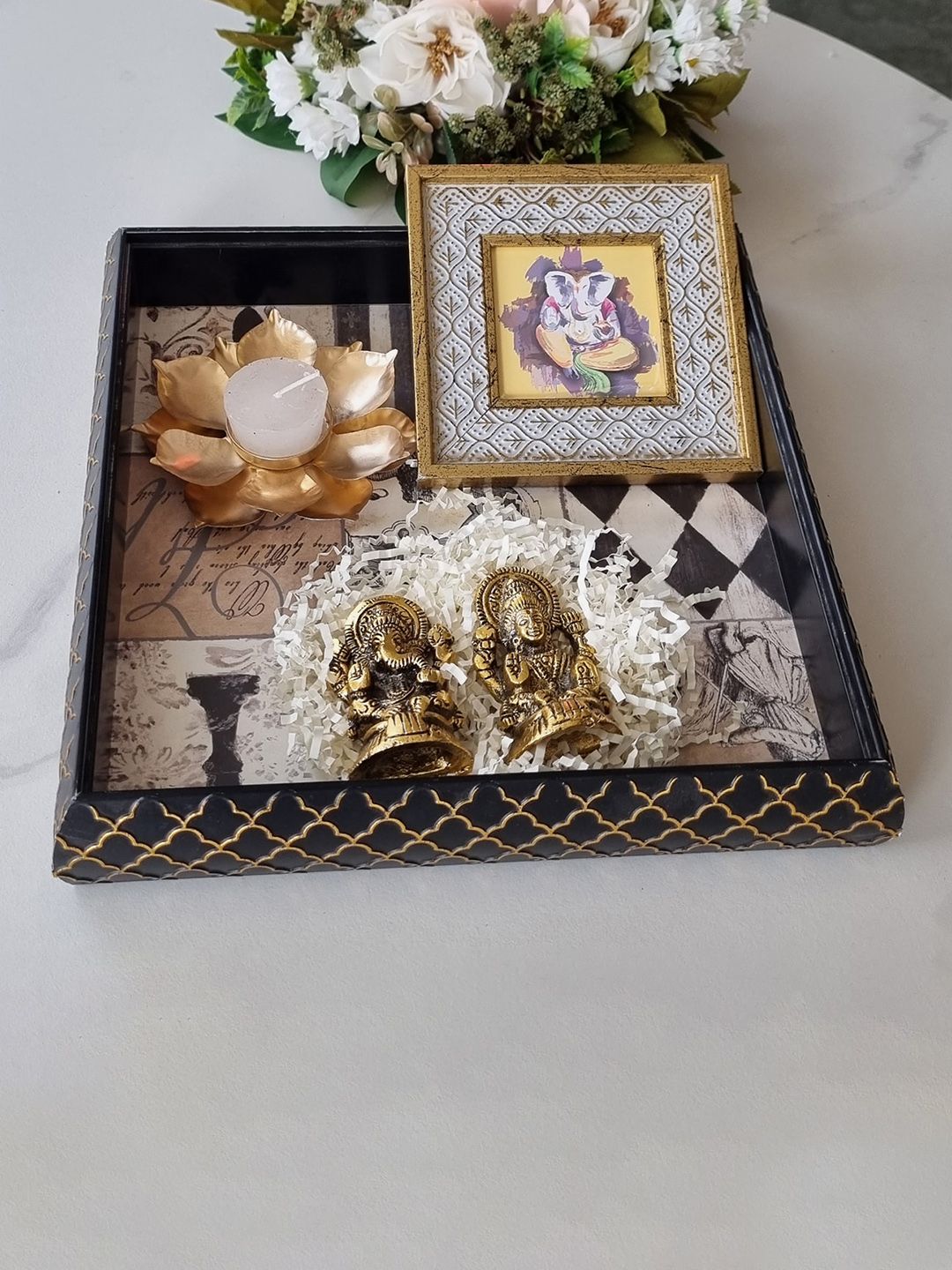 Art Street Black & Gold Toned 4-Pieces Diwali Home Gift Sets