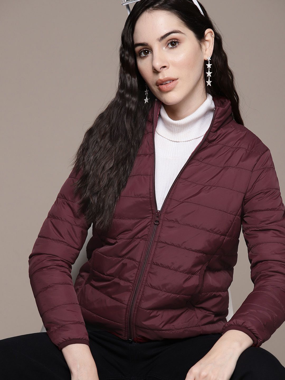 Roadster Women Solid Lightweight Outdoor Bomber Jacket