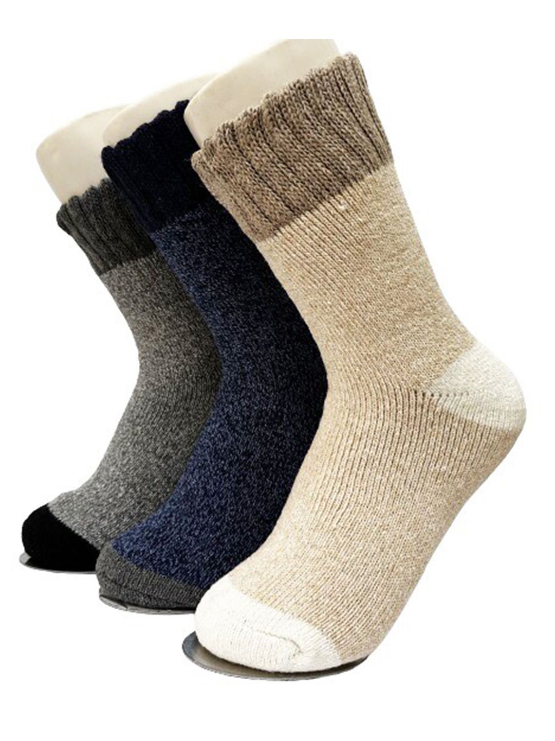 Alexvyan Men Pack Of 3 Colourblock Calf-Length Socks