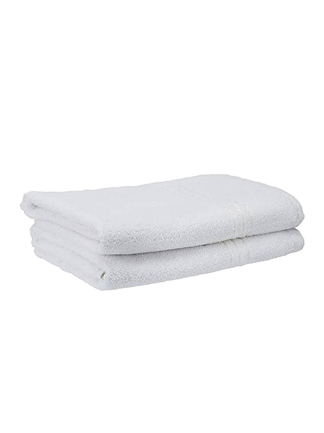 Kuber Industries 2 Pcs White Cotton 400 GSM Bath Towels