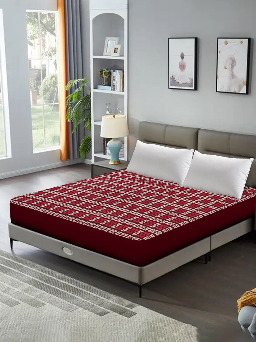 DREAM CARE Red Quilted Breathable Water Resistant Single Bed Mattress Protector