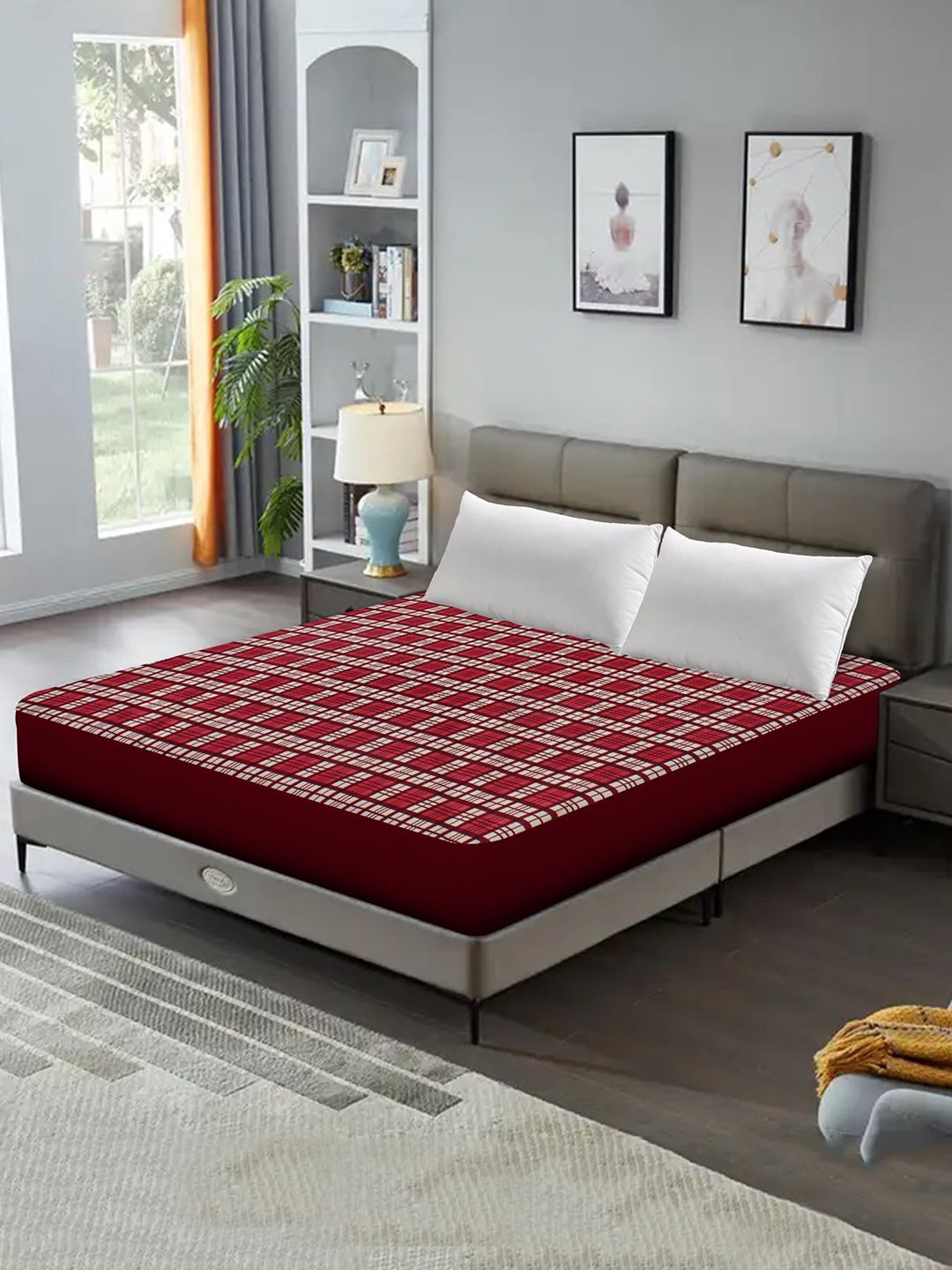 DREAM CARE Red Quilted Breathable Water Resistant Single Bed Mattress Protector