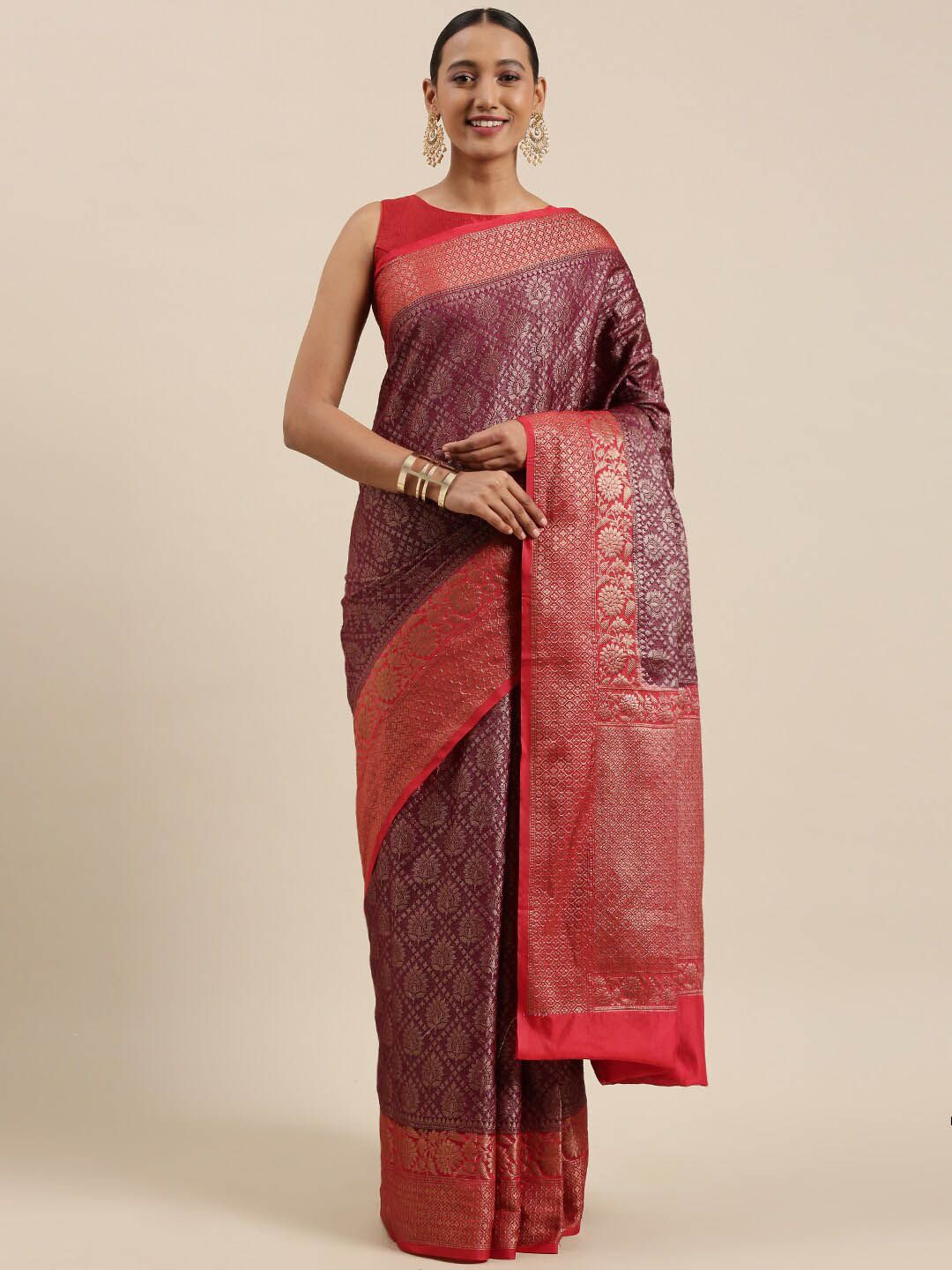PTIEPL Banarasi Silk Works Ethnic Motifs Woven Design Zari Banarasi Saree Price in India
