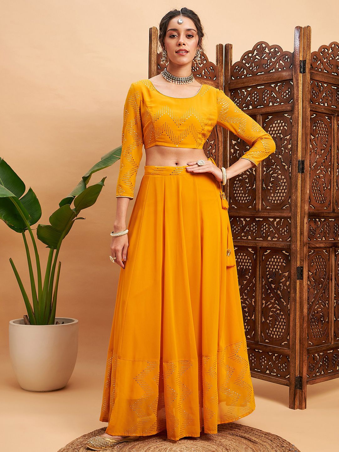 Shae by SASSAFRAS Embellished Ready To Wear Lehenga & Choli Price in India