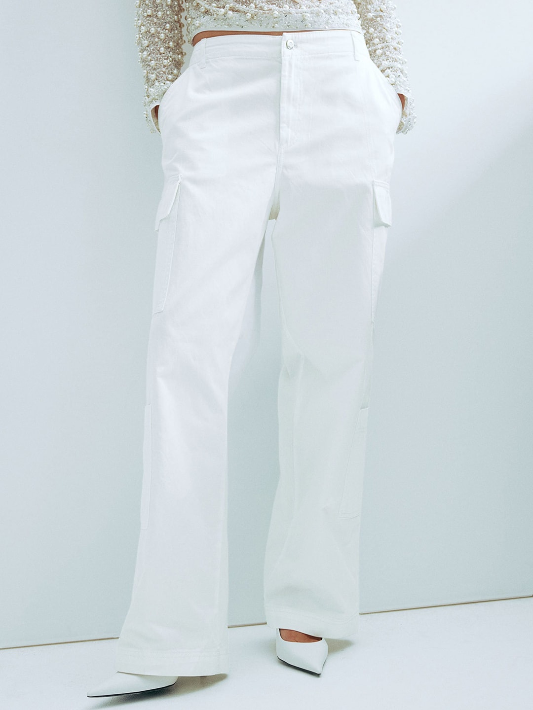 H&M Pure Cotton Cargo Trousers Price in India