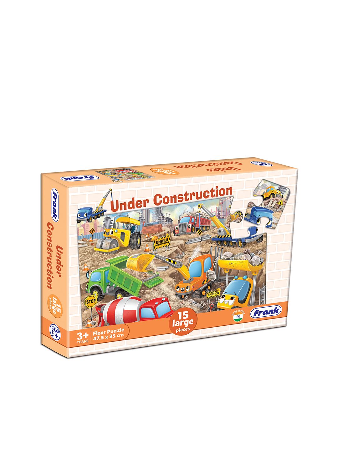 Frank Kids Under Construction - 15 Pieces Floor Puzzle For Ages 3+ Years