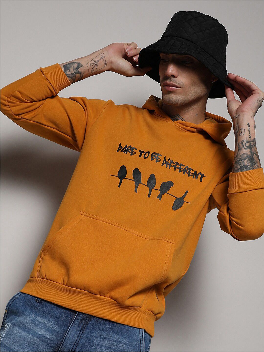 CAHOOT Typographic Printed Hooded Cotton Sweatshirt