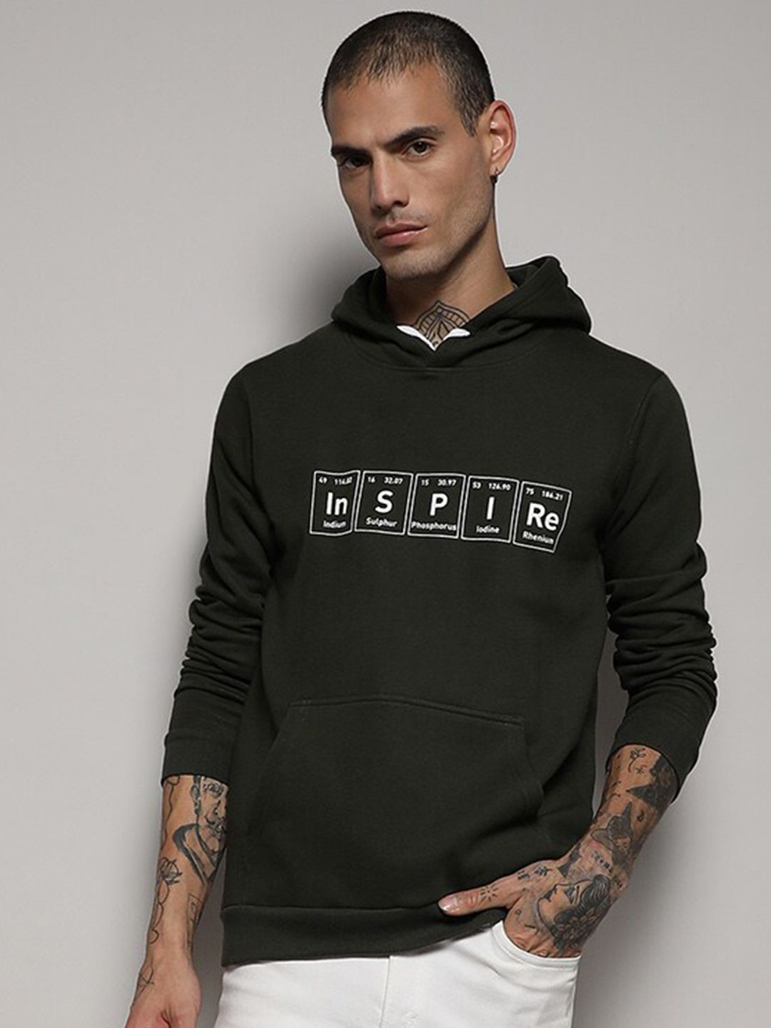 CAHOOT Typography Printed Hooded Cotton Sweatshirt