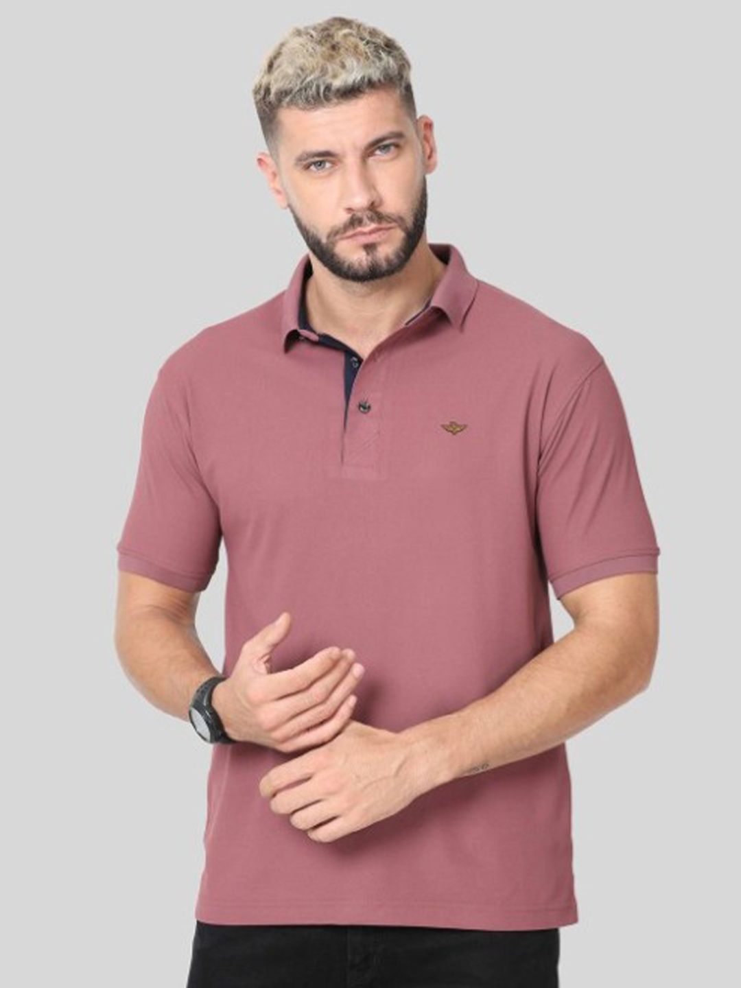 STELLERS Men Regular Fit Polo Collar T-shirt