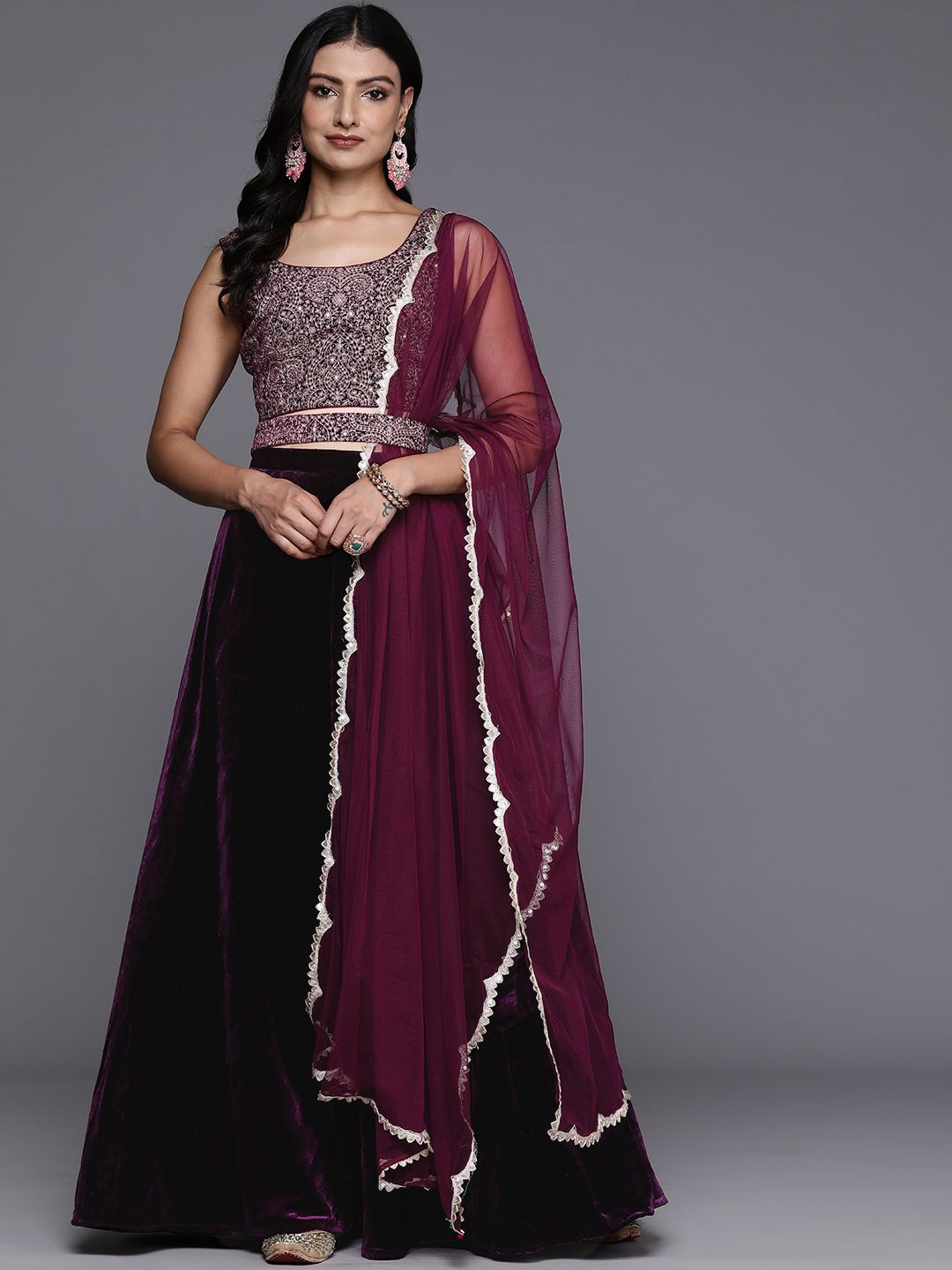 Libas Embroidered Thread Work Ready to Wear Lehenga & Blouse With Dupatta Price in India