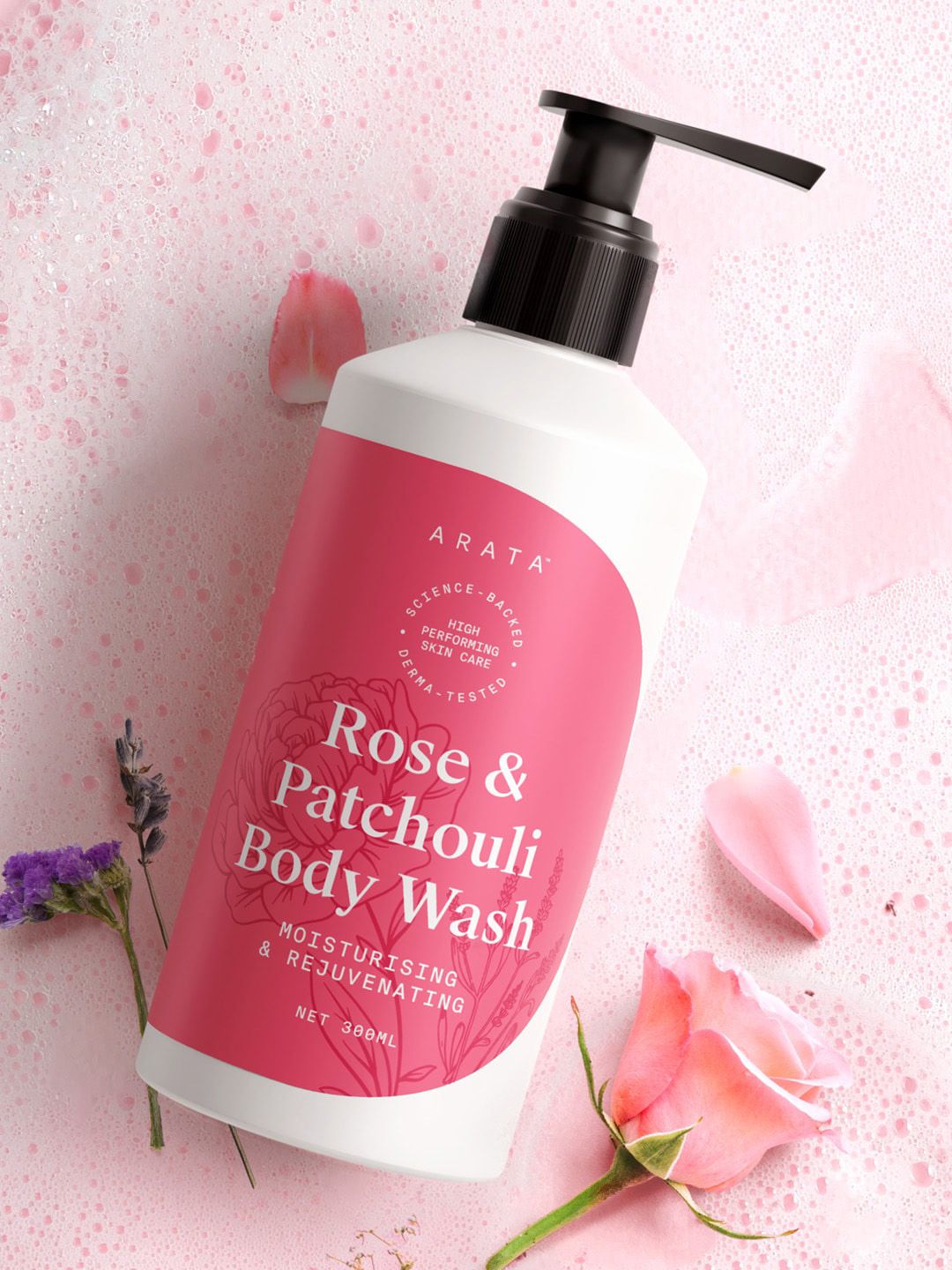 ARATA Rose & Patchouli Body Wash Moisturizing & Rejuvenating - 300ml