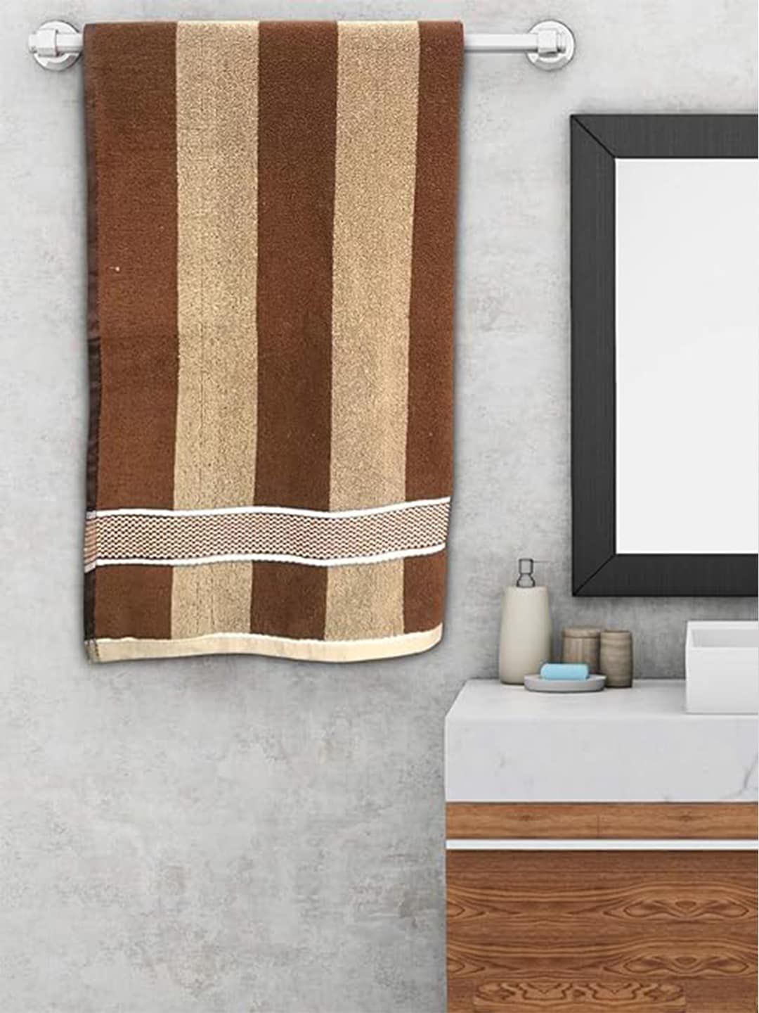 Kuber Industries Striped Pure Cotton 500 GSM Bath Towel