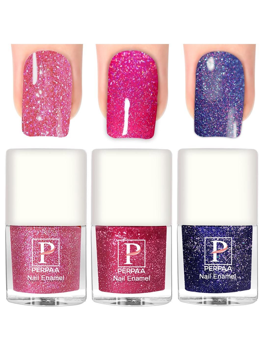 PERPAA 3Pcs Long Lasting Gel Nail Polish - 5ml Each - Baby Pink, Light Pink, Royal Blue