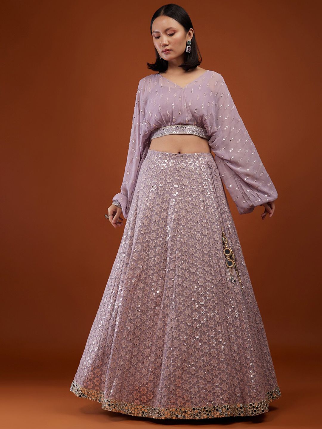 KALKI Fashion Embellished Sequinned Ready to Wear Lehenga Choli Price in India