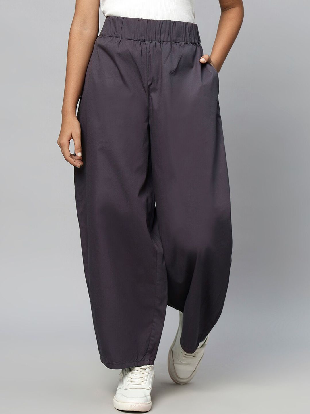 TeenTrums Girls Loose Fit Easy Wash Cotton Parallel Trousers