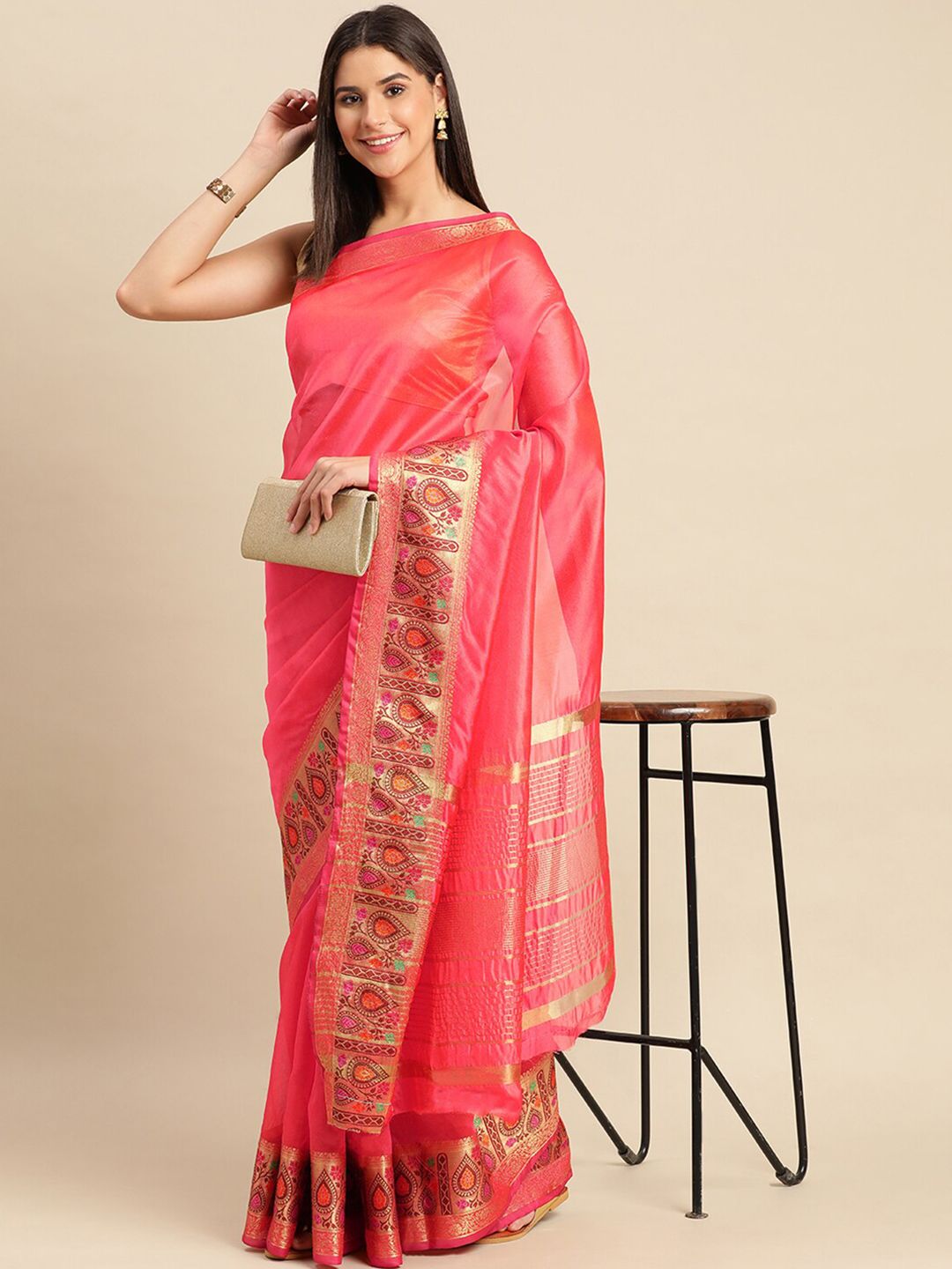 KALINI Toned Zari Pure Silk Saree