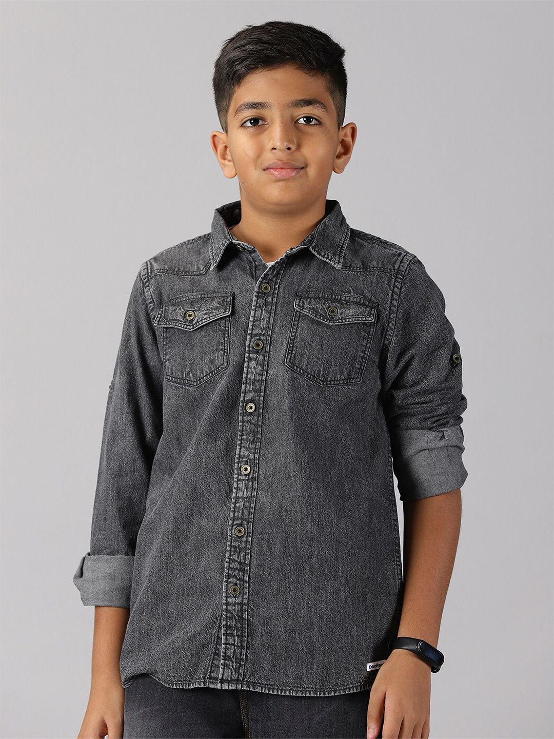 KiddoPanti Boys Faded Opaque Cotton Casual Shirt