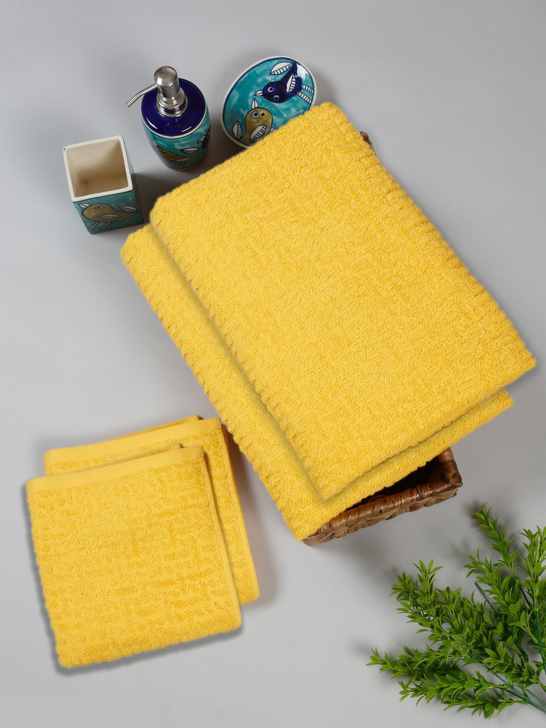Cortina Yellow 4 Pieces 450 GSM Towel Set