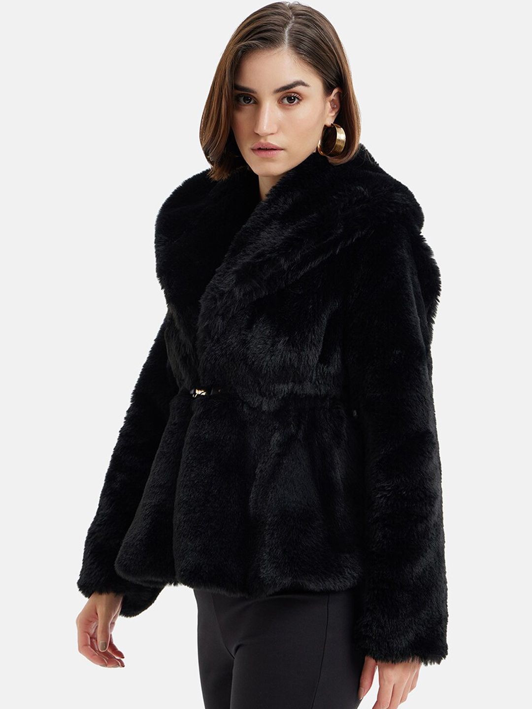 ジャケット・アウター birthday bash PEPLUM FUR DOCKING COAT Buy Kazo Peplum Faux Fur Bomber Jacket - Jackets for Women