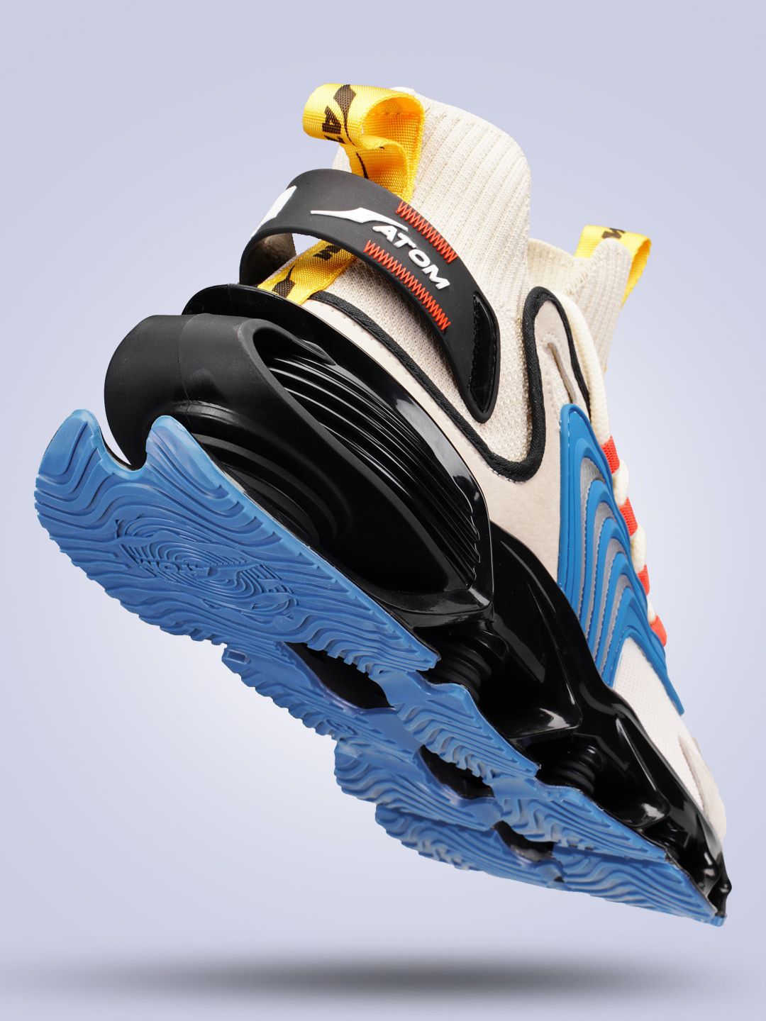 Atom Men Colourblocked Mesh Mid-Top Sneakers