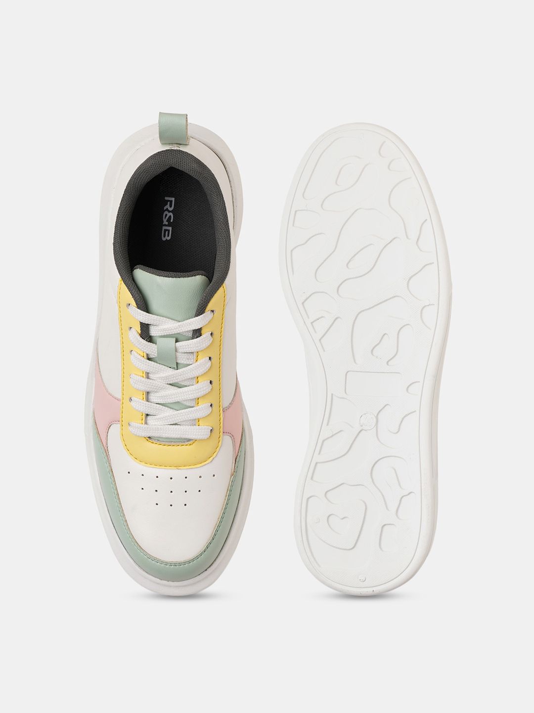 Buy R&B Women Colourblocked Lace-Up Sneakers - Casual Shoes for