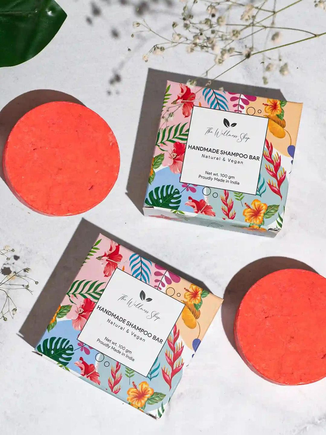 The Wellness Shop Set Of 2 Handmade Hibiscus Shampoo Bar - 100g Each