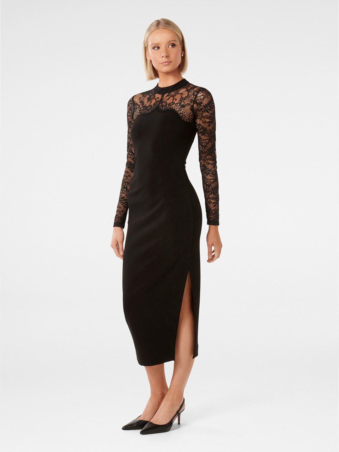lace up your sleeve black lace long sleeve bodycon dress Reliable Buy Personalized Forever New Round Neck Sleeves Inserts or special occasion